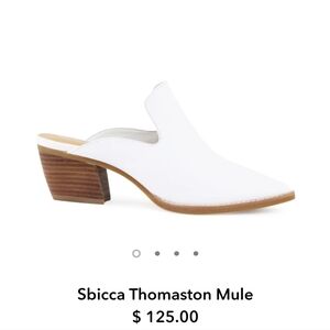 Sbicca Thomaston Mule White Leather Size 7